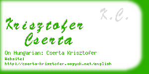 krisztofer cserta business card